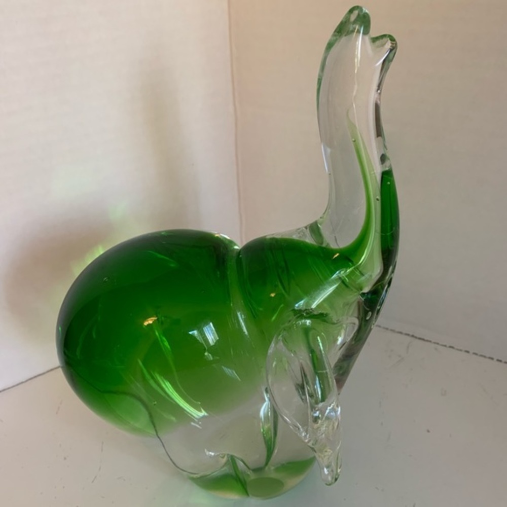 Green Glass Elephant